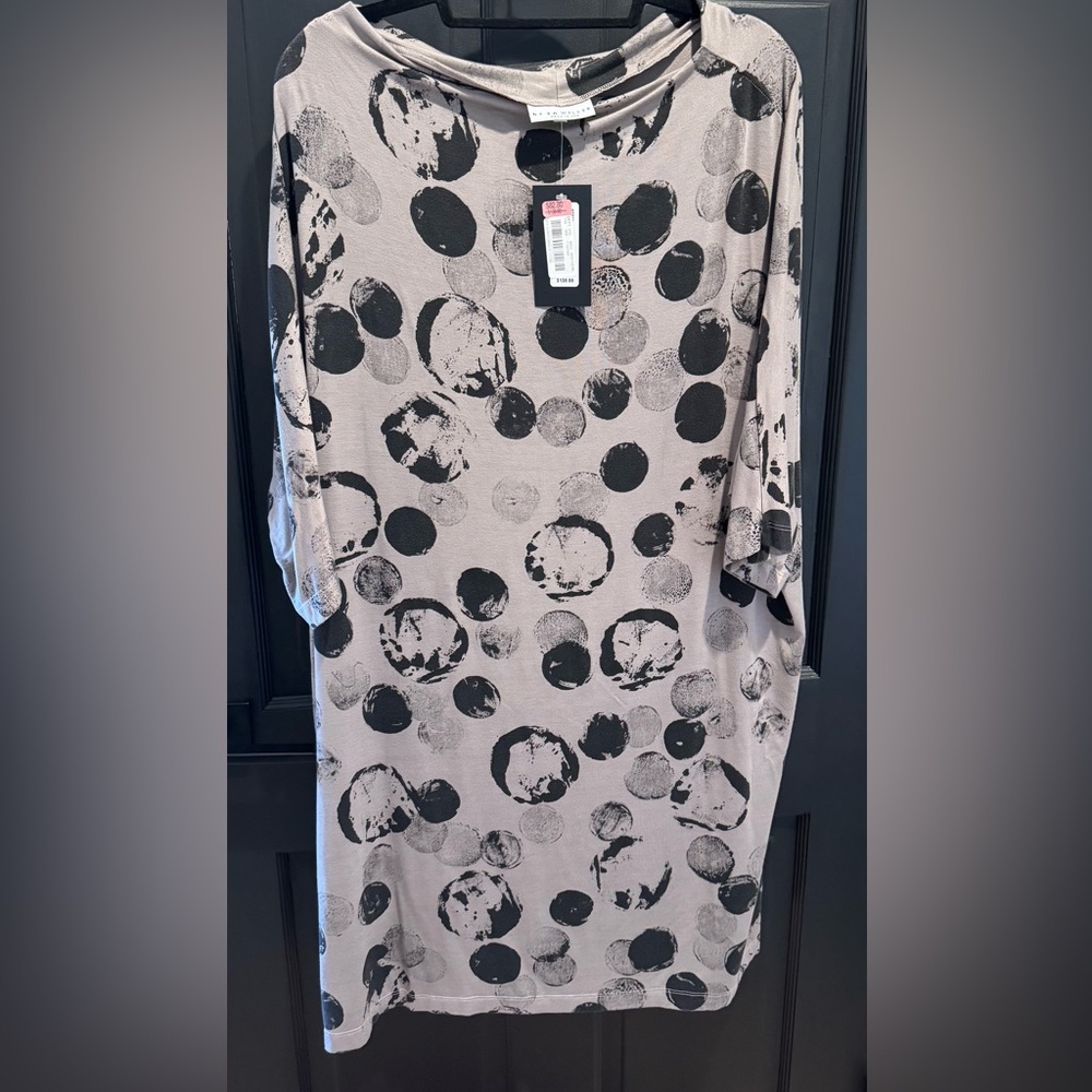 Bryn Walker Black and Latte Polka Dot Top
